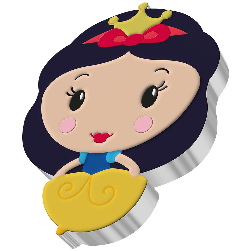 Niue 2021 $2 Chibi Disney Princesses Snow White Shaped 1oz Silver Proof Coin