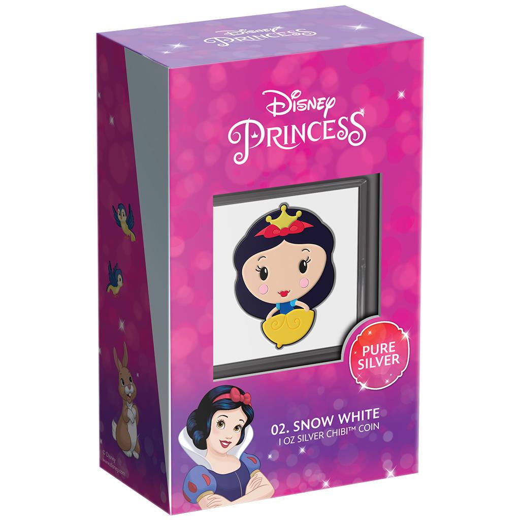 Niue 2021 $2 Chibi Disney Princesses Snow White Shaped 1oz Silver Proof Coin