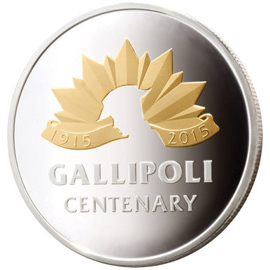 2015 Sands of Gallipoli Hold True Our Spirit Silver Selectively Gold Plated Centenary Medallion