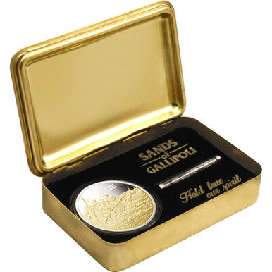 2015 Sands of Gallipoli Hold True Our Spirit Silver Selectively Gold Plated Centenary Medallion