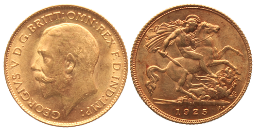 South Africa, 1925sa George V Half Sovereign UNC