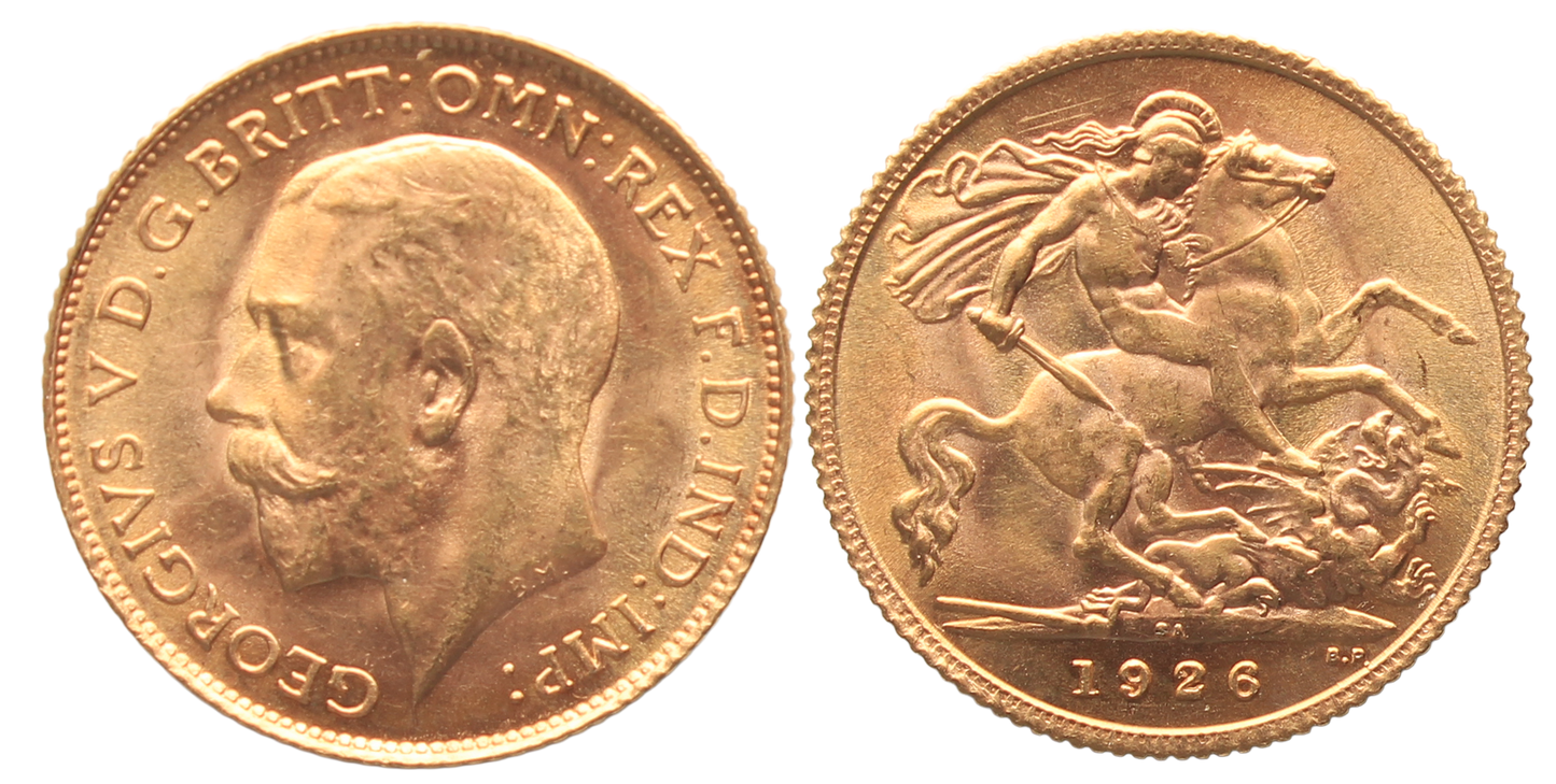 South Africa, 1926sa George V Half Sovereign UNC