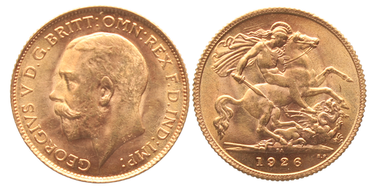 South Africa, 1926sa George V Half Sovereign UNC