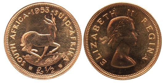 South Africa, 1953 Half Pound UNC