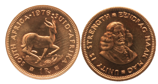South Africa, 1976 Gold One Rand UNC