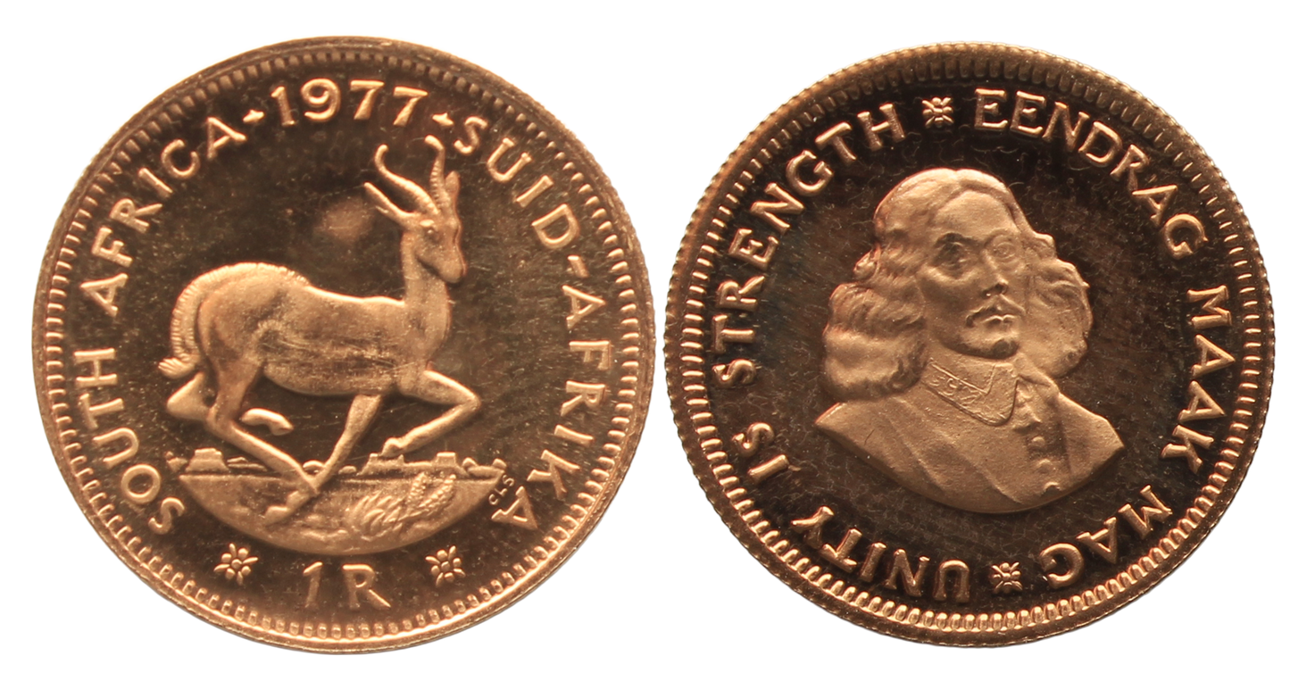 South Africa, 1977 Gold One Rand Proof