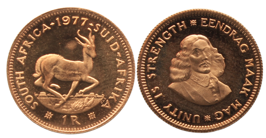 South Africa, 1977 Gold One Rand Proof