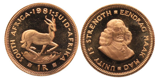 South Africa, 1981 Gold One Rand Proof
