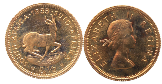 South Africa, 1955 Half Pound Proof