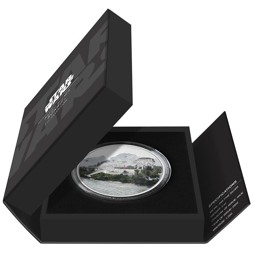 Niue 2022 $10 Star Wars Battle of Scarif 3oz Silver Coloured Proof Coin