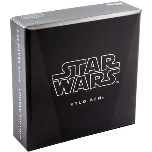 Niue 2016 $2 Star Wars Kylo Ren 1oz Silver Coloured Proof Coin