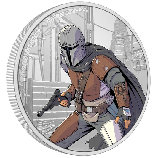 Niue 2021 $2 Star Wars The Mandalorian 1oz Silver Coloured Proof Coin