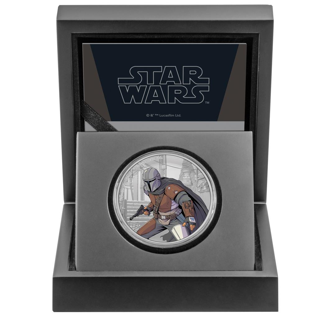 Niue 2021 $2 Star Wars The Mandalorian 1oz Silver Coloured Proof Coin