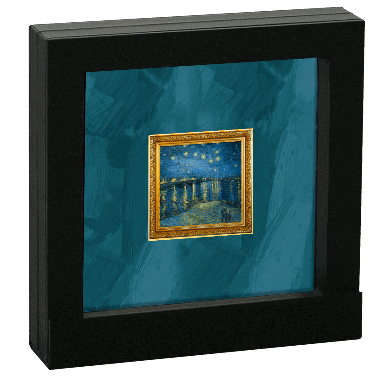Niue 2023 $1 Vincent Van Gogh Starry Night Over The Rhone Selectively Gold Plated 1oz Silver Coloured Proof Coin