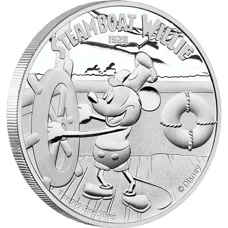 Niue 2014 $2 Disney Mickey Mouse Steamboat Willie 1oz Silver Proof Coin