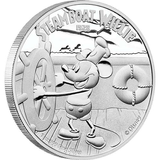 Niue 2014 $2 Disney Mickey Mouse Steamboat Willie 1oz Silver Proof Coin