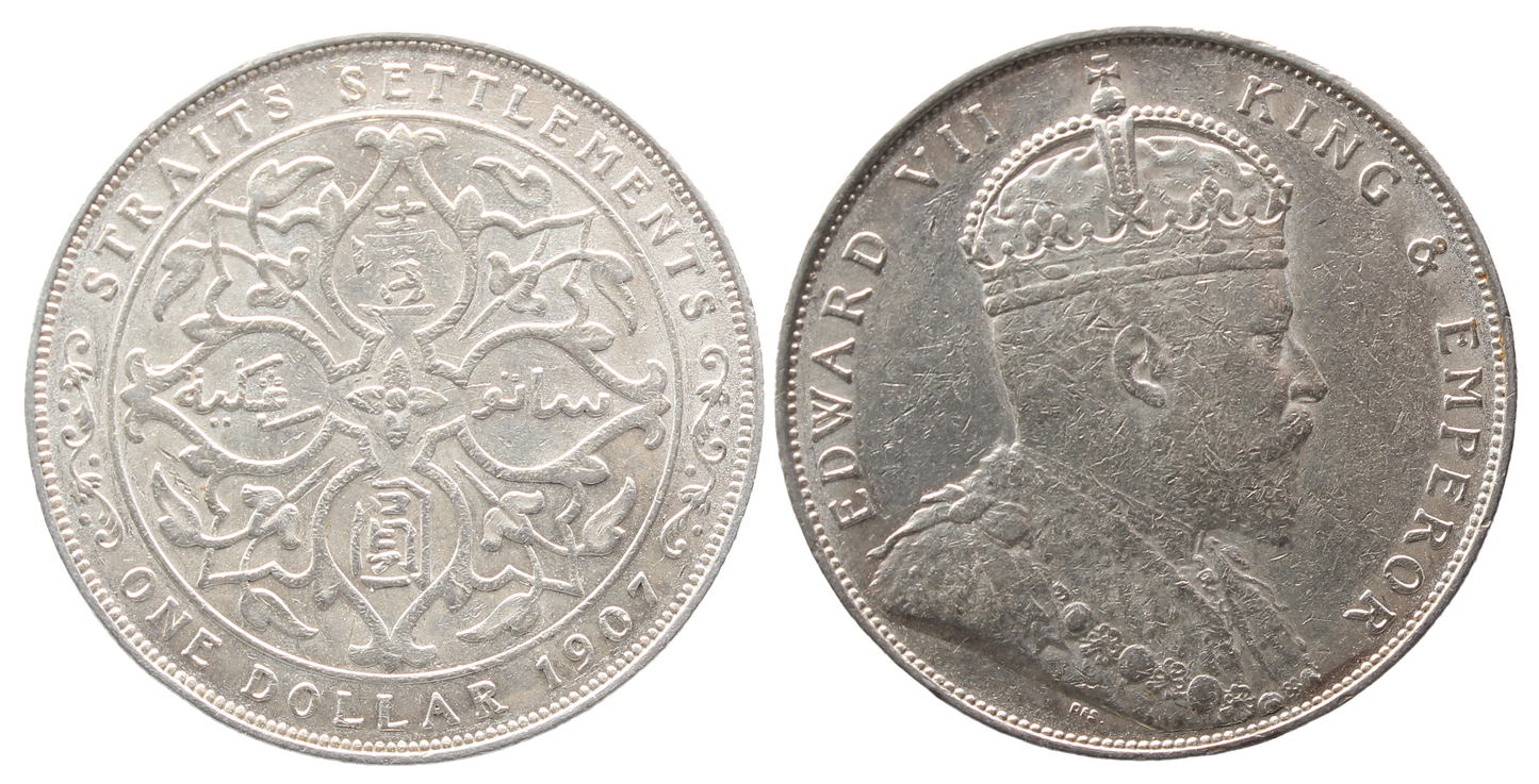Straits Settlements 1907 Dollar gVF