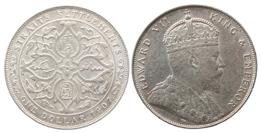 Straits Settlements 1907 Dollar gVF