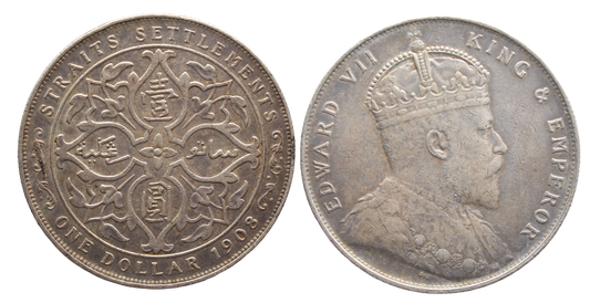Straits Settlements 1908 Dollar VF