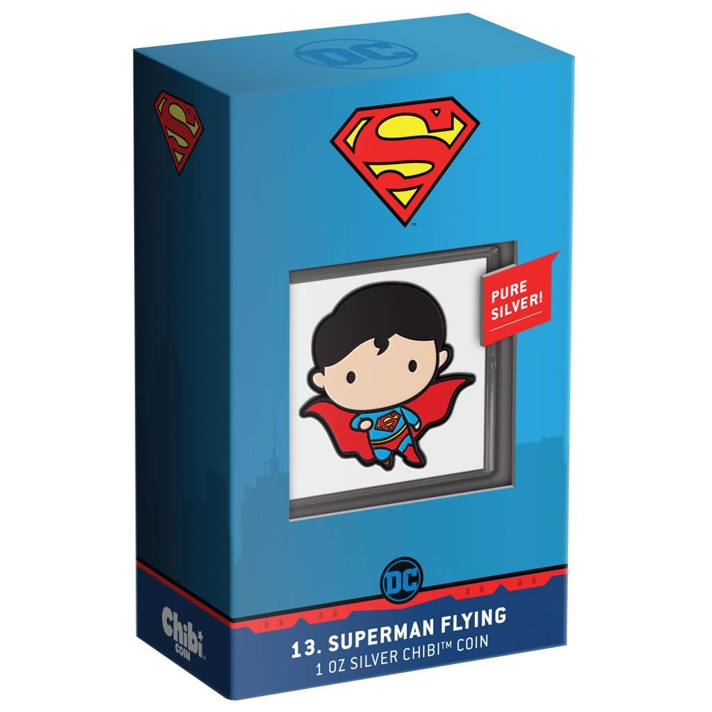 Niue 2021 $2 Chibi DC Comics Superman Flying Shaped 1oz Silver Proof Coin