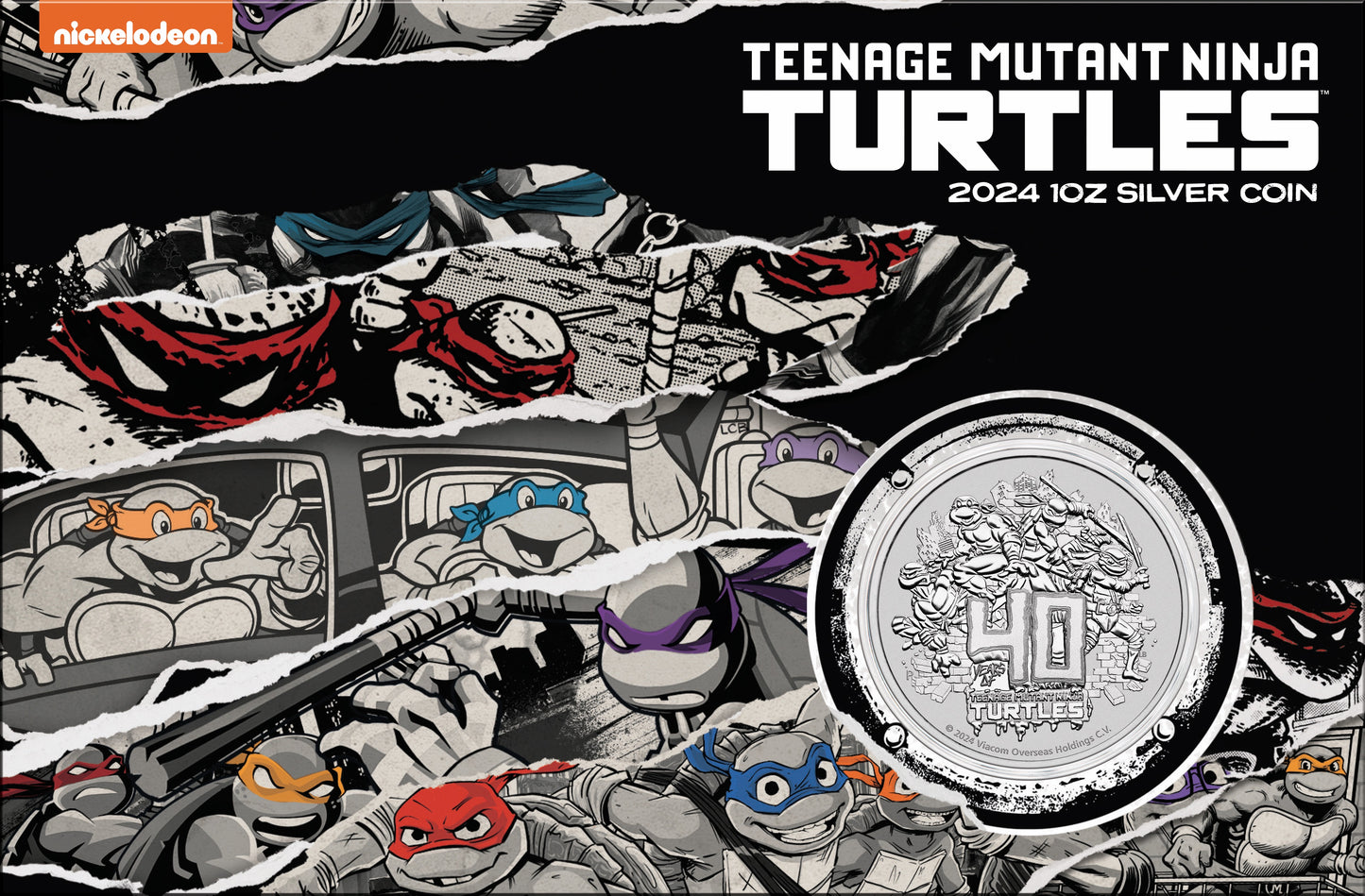 Tuvalu 2024 $1 Teenage Mutant Ninja Turtles 40th Anniversary 1oz Silver Uncirculated Coin