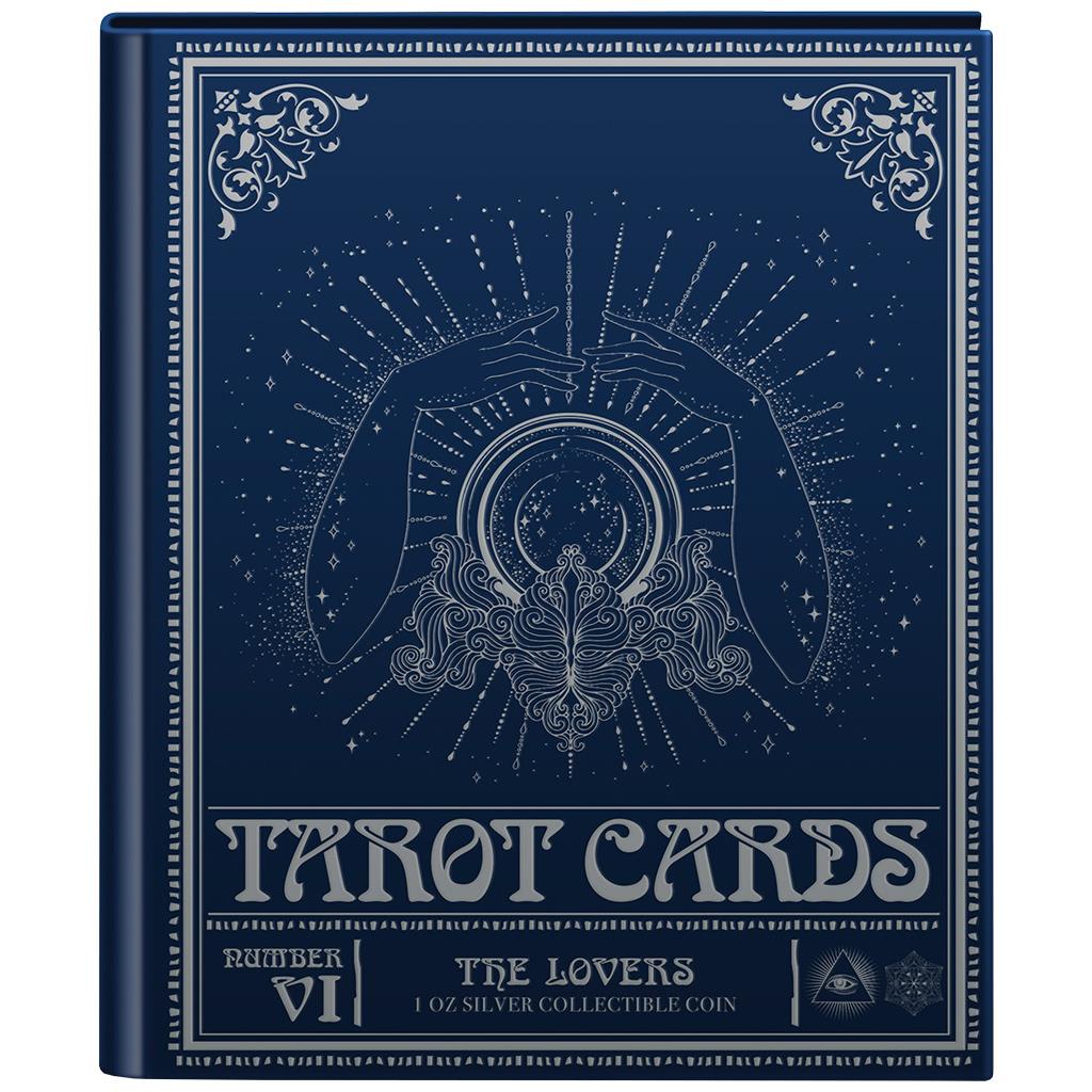 Niue 2022 $2 Tarot Cards The Lovers 1oz Silver Coloured Rectangle Proof Coin