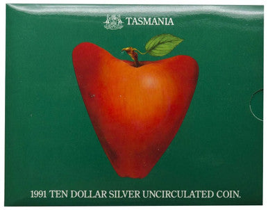 1991 $10 State Series Tasmania Silver Uncirculated Coin