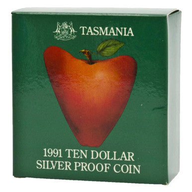 1991 $10 State Series Tasmania Silver Proof Coin
