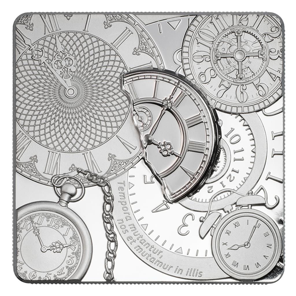 Cook Islands $5 Time Capsule 1oz Silver Square Shaped Coin