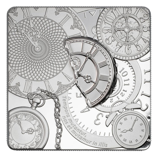 Cook Islands $5 Time Capsule 1oz Silver Square Shaped Coin