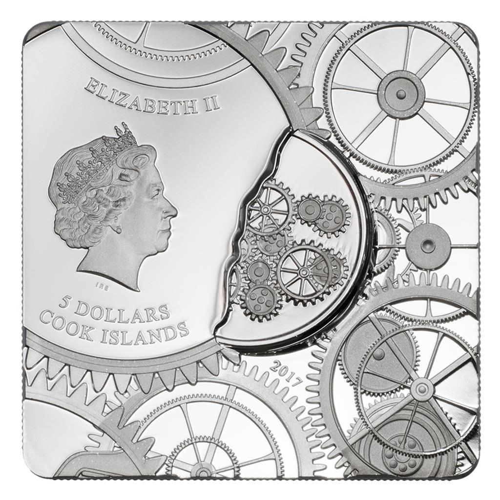 Cook Islands $5 Time Capsule 1oz Silver Square Shaped Coin