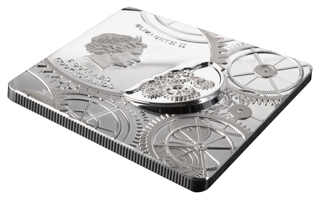 Cook Islands $5 Time Capsule 1oz Silver Square Shaped Coin