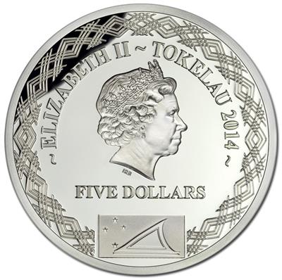 Tokelau 2014 $5 Matthew Flinders Silver Coloured Proof Coin