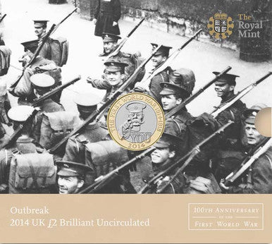 UK 2014 £2 Outbreak The 100th Anniversary of The First World War Uncirculated Coin