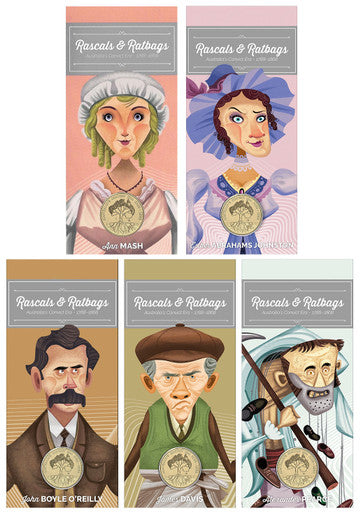 2018 $1 Rascals & Ratbags Australia's Convict Era 'C' Mintmark Uncirculated 5 Coin Set