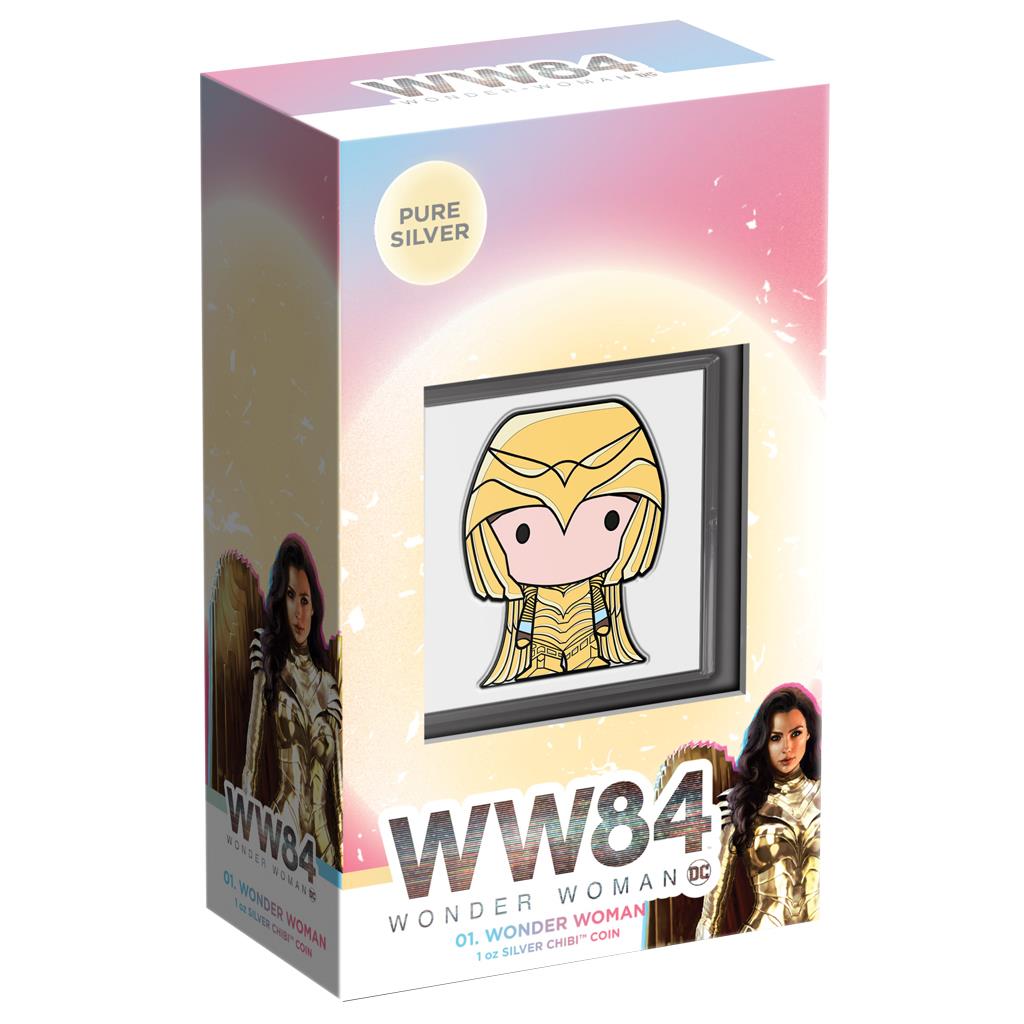 Niue 2021 $2 Chibi WW84 Wonder Woman Shaped 1oz Silver Proof Coin