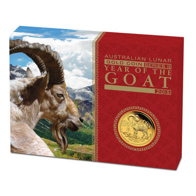 2015 $25 Lunar Year of The Goat 1/4oz Gold Proof Coin