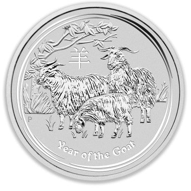 2015 $1 Lunar Year of The Goat 1oz Silver BU Coin