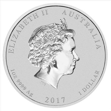 2017 $1 Lunar Year of The Rooster 1oz Silver BU Coin