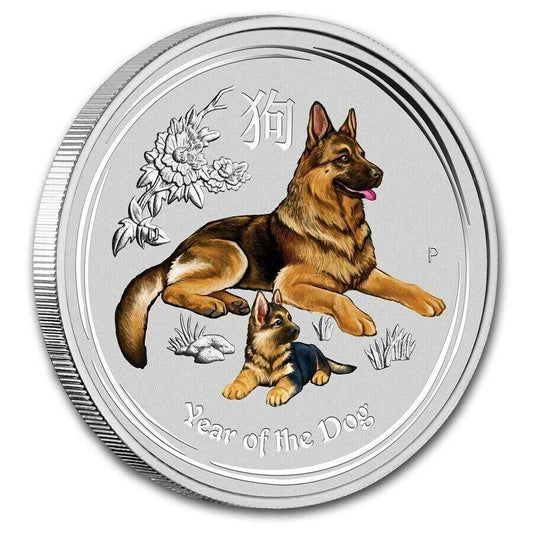 2018 25c ANDA Sydney Lunar Year of The Dog 1/4oz Silver Coloured Coin