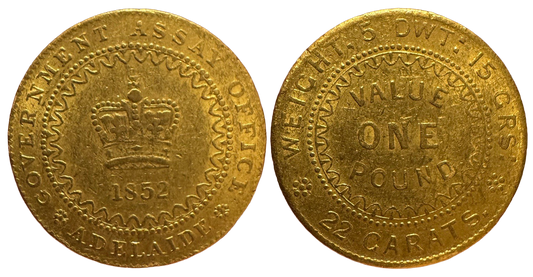 1852 Adelaide Pound Type II gVF