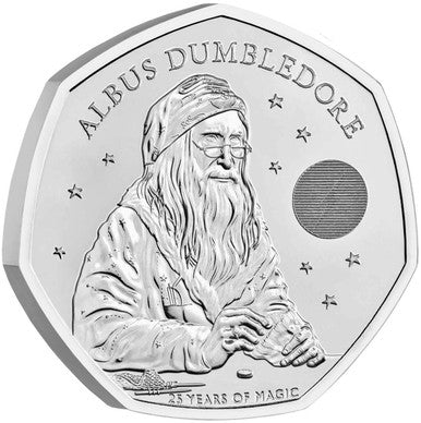UK 2023 50p Celebrating 25 Years of Harry Potter Professor Albus Dumbledore Uncirculated Coin