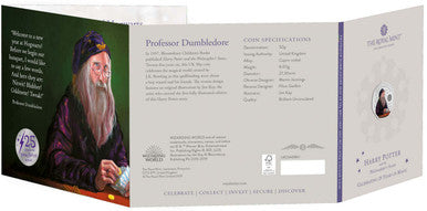 UK 2023 50p Celebrating 25 Years of Harry Potter Professor Albus Dumbledore Uncirculated Coin