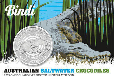 2013 $1 Australian Saltwater Crocodiles Bindi 1oz Silver Uncirculated Coin