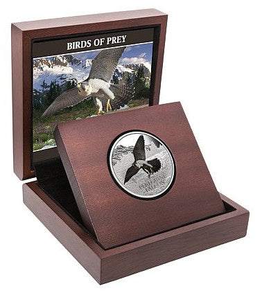 Niue 2013 $2 Birds of Prey Peregrine Falcon 1oz Silver Proof Coloured Coin