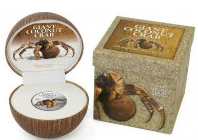 Pitcairn Island 2013 $2 Giant Coconut Crab 1oz Silver Coloured Proof Coin