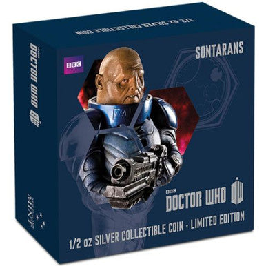 Niue 2014 $1 Doctor Who Sontarans 1/2oz Silver Coloured Proof Coin