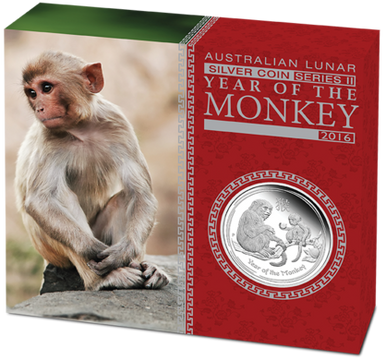 2016 50c Lunar Year of The Monkey 1/2oz Silver Proof Coin