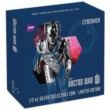 Niue 2014 $1 Doctor Who Cyberman 1/2oz Silver Coloured Proof Coin
