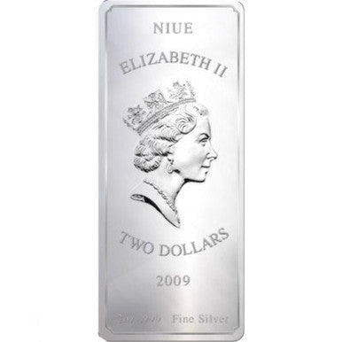 Niue 2009 $2 Feng Shui Paintings Blossoming Peonies 2oz Silver Gilded Rectangular Proof Coin